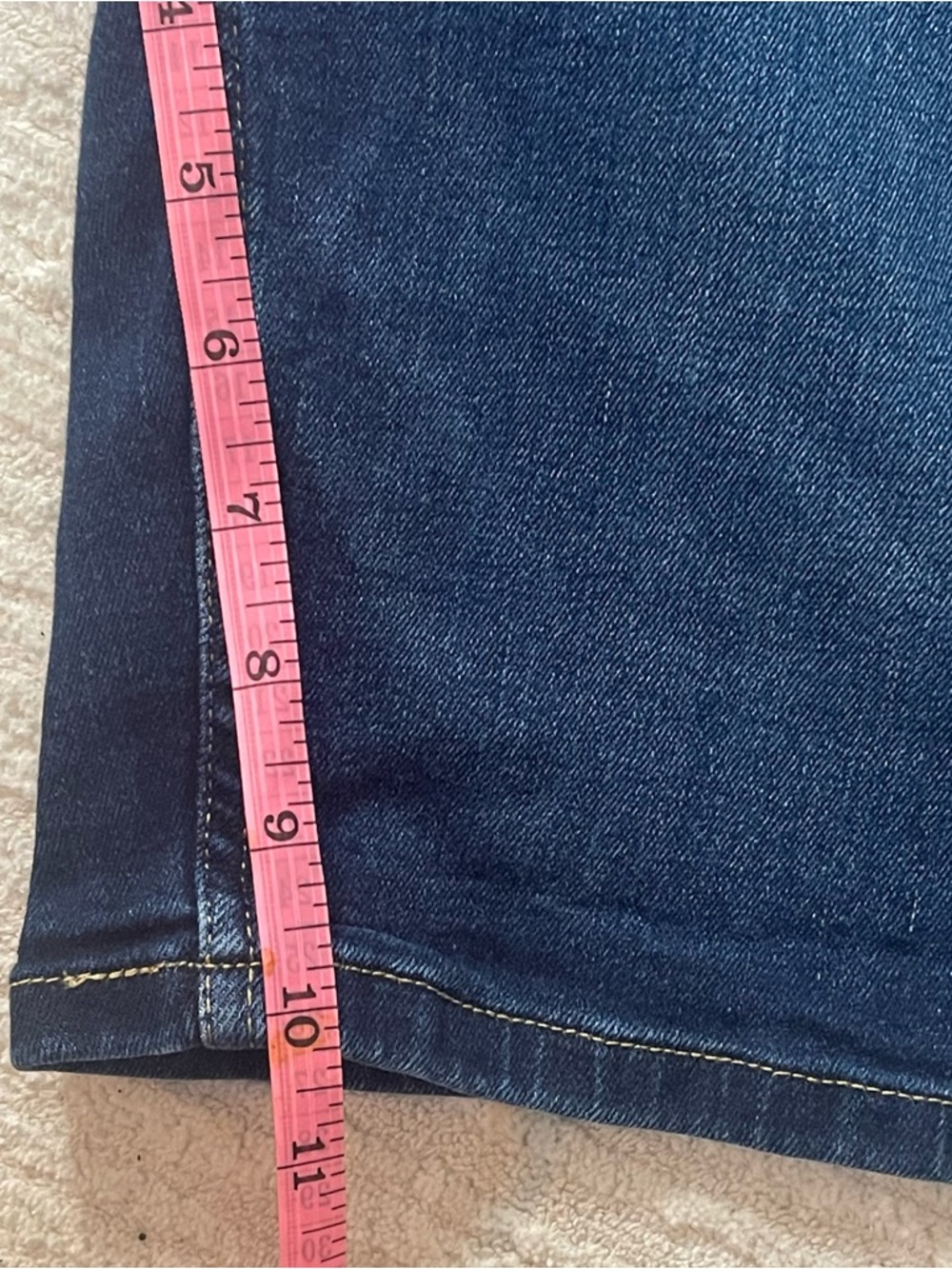 Calvin Klein Bermuda Jean Shorts 5 Pocket Size 14 Dark Wash - Picture 5 of 11
